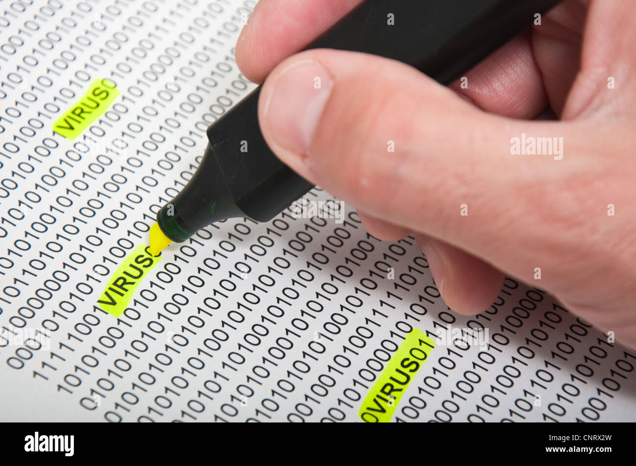 Computer-Virus-Erkennung-Konzept. Stockfoto