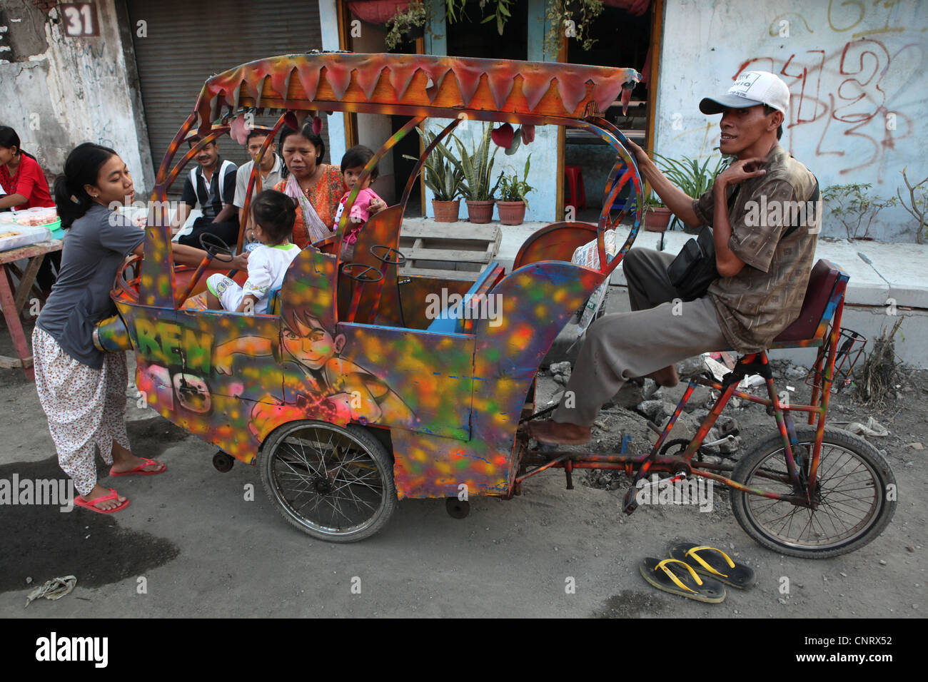 Mobilen Kirmes-Attraktion in alten Batavia in Jakarta, Indonesien. Stockfoto