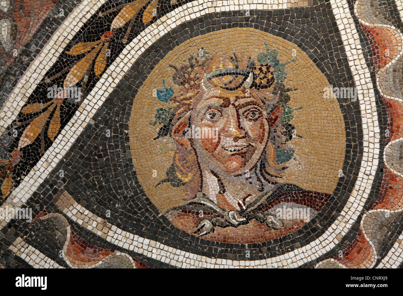 Satyr. Römische Pflaster Mosaik von 138-192 n. Chr. zu sehen im Museo Nazionale Romano in Rom, Italien. Stockfoto
