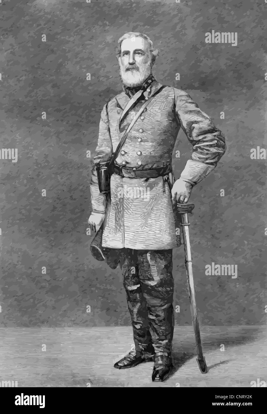 Digital restauriert Vektor Portrait von General Robert E. Lee. Stockfoto