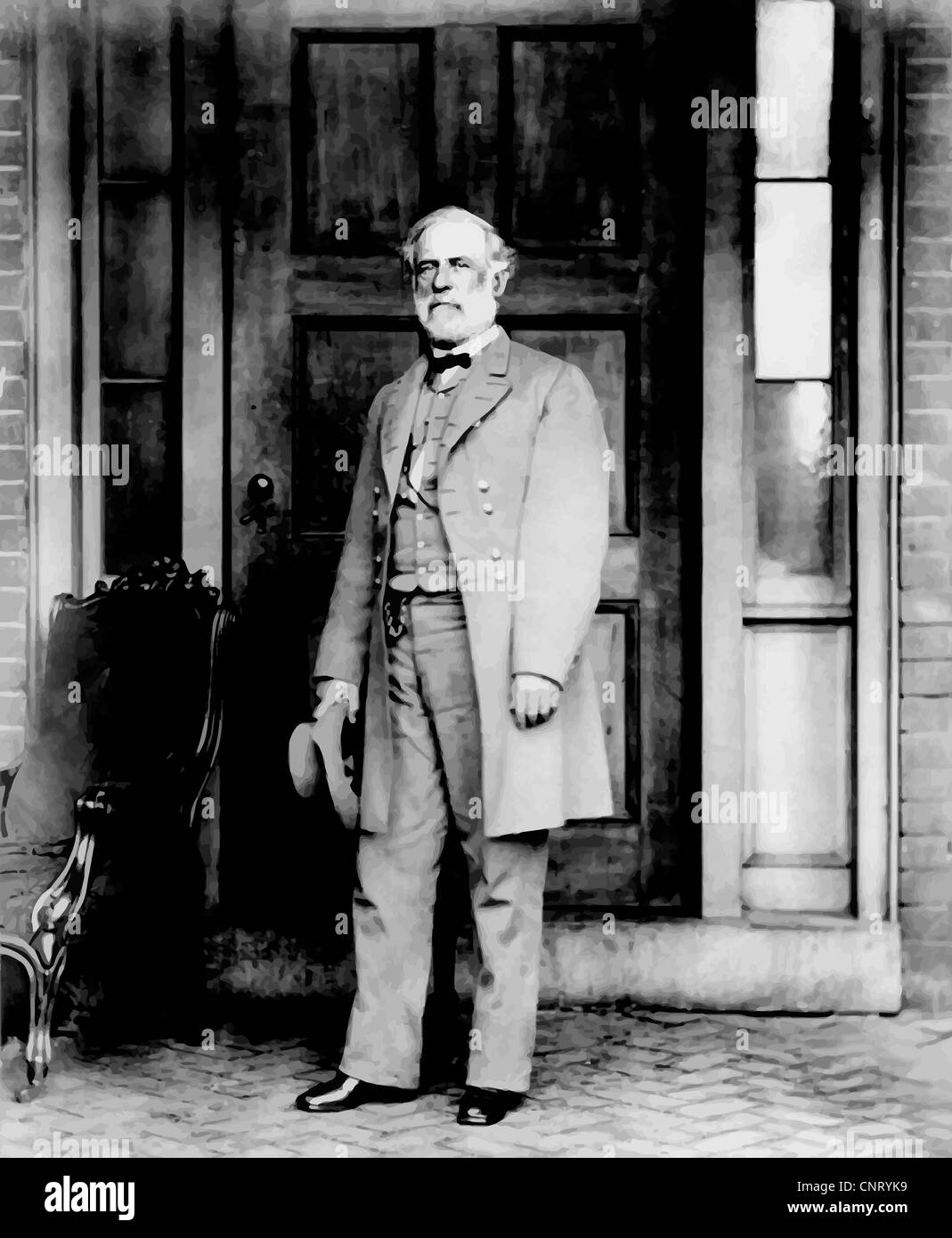 Digital restaurierten Vektor Foto von General Robert E. Lee stehend. Stockfoto