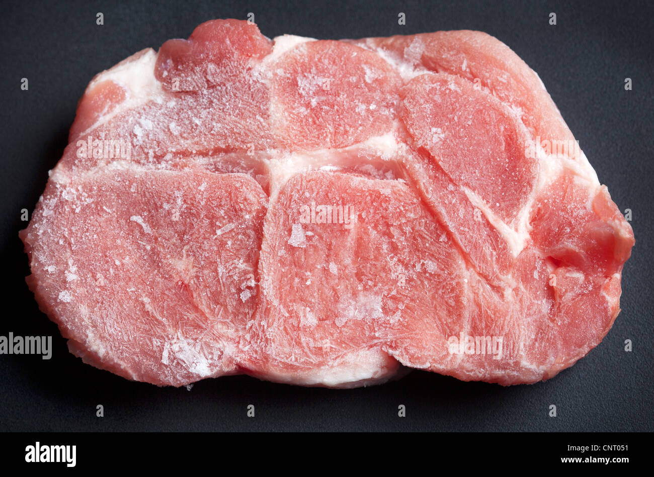 Gefrorene Schulter Schweinesteak Stockfoto
