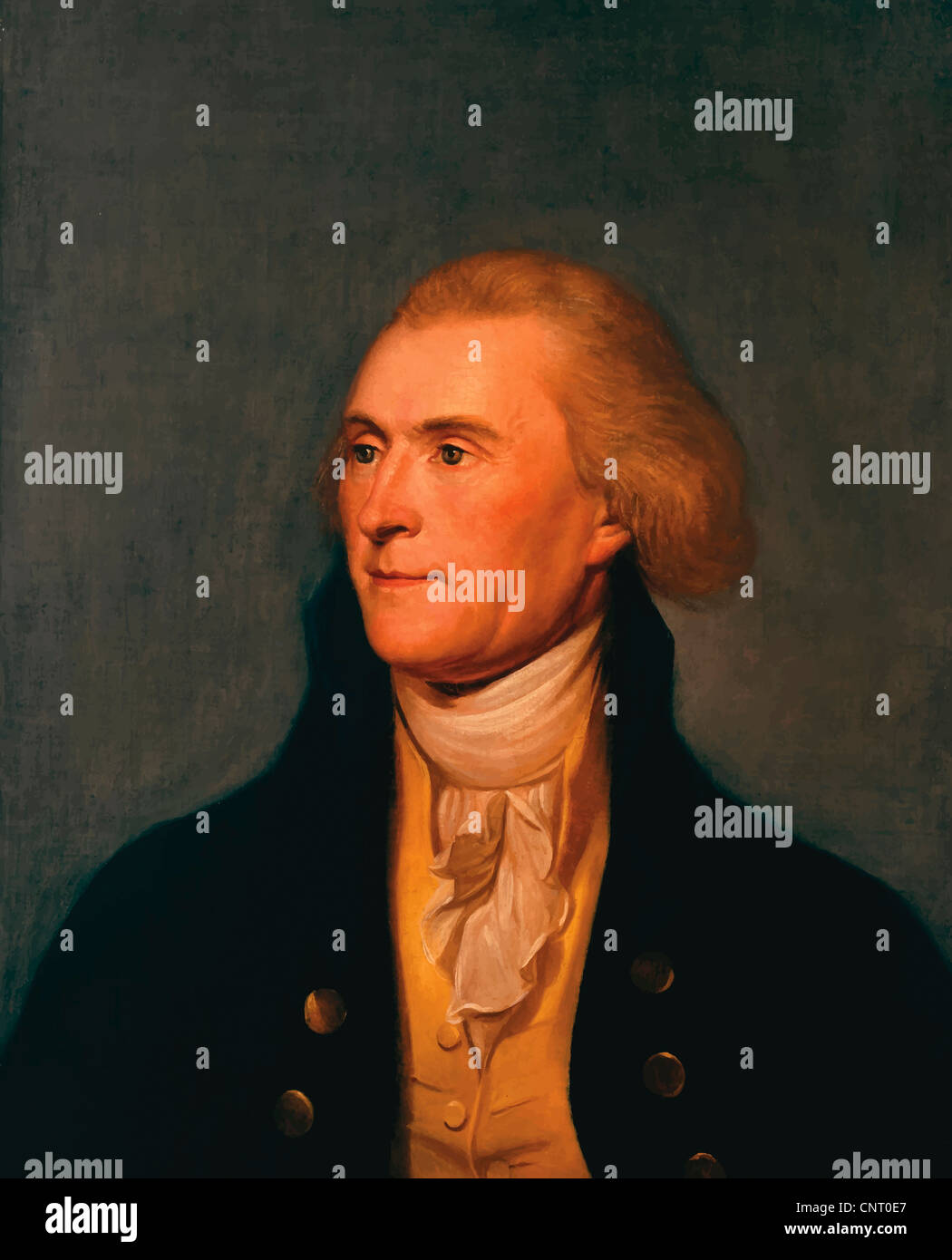Digital restauriert Vektor Gemälde von Thomas Jefferson. Stockfoto