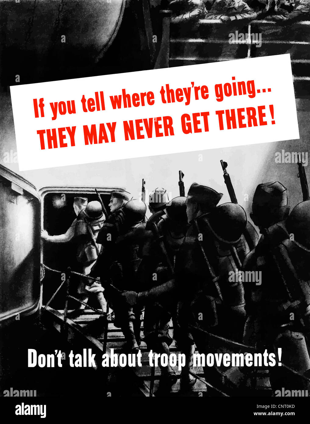 Digital restauriert Propagandaplakat Krieg. Stockfoto