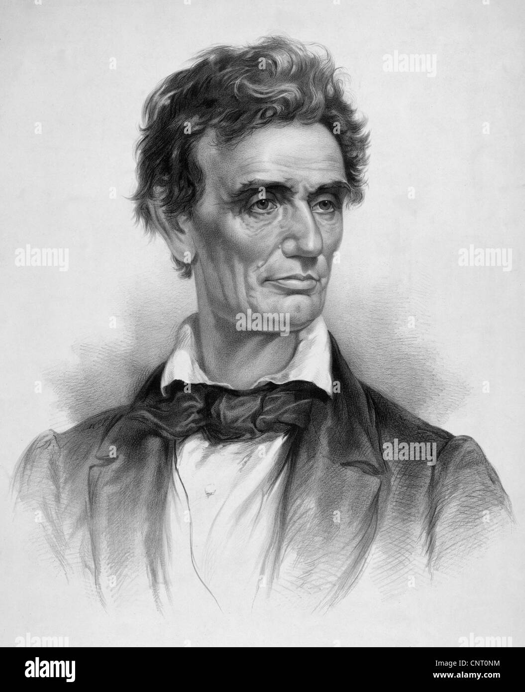 Digital restaurierte Vintage Print von einem jungen Abraham Lincoln nach rechts. Stockfoto