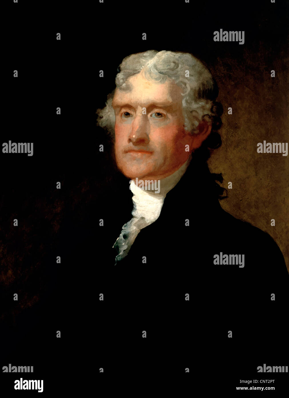 Vektor-Bild des Präsidenten, Vizepräsidenten, Gründervater und Verfasser der Unabhängigkeitserklärung, Thomas Jefferson. Stockfoto