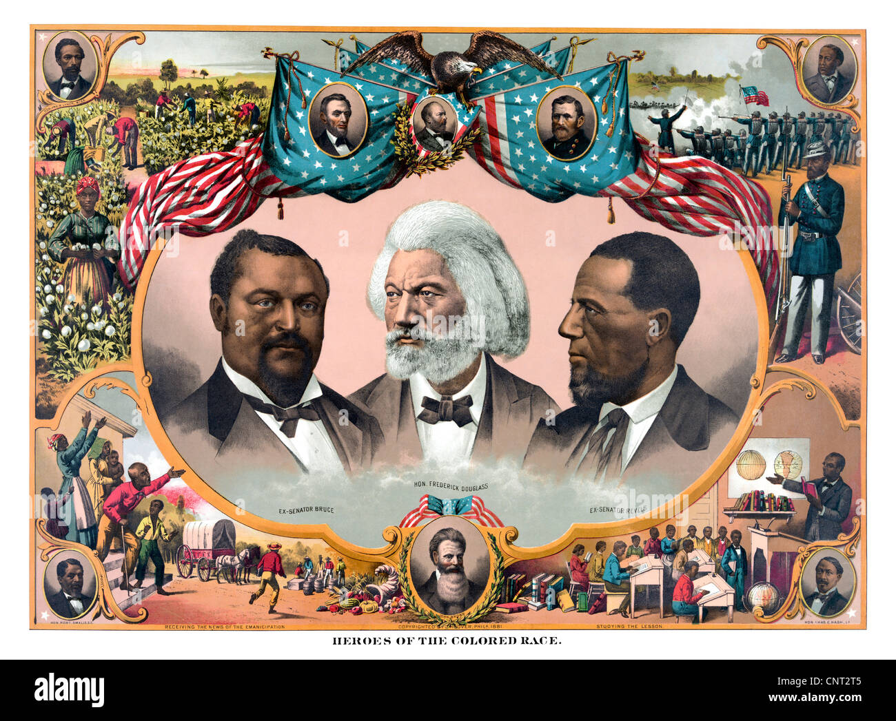 Digital restaurierte Vintage American History drucken. Stockfoto