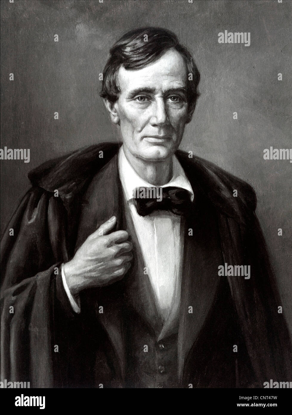 Vintage Bürgerkrieg Ära Druck von Präsident Abraham Lincoln einen Mantel tragen. Stockfoto