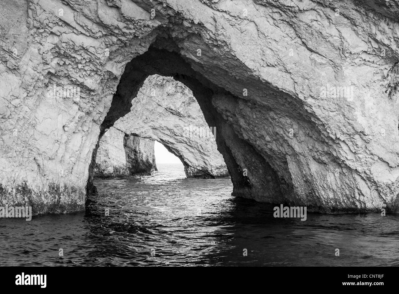 Blauen Grotten mit dem Boot Stockfoto