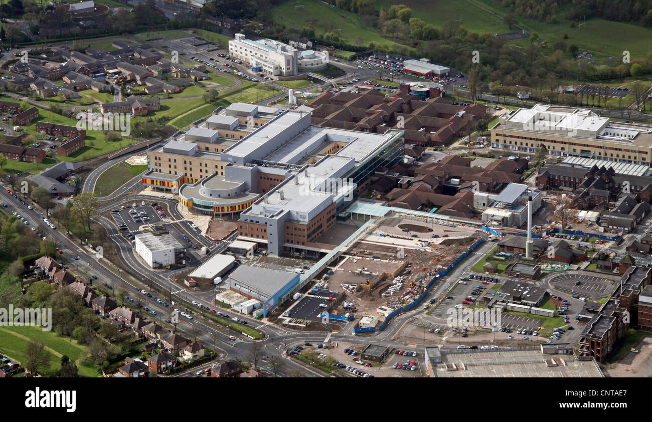 Luftaufnahme des Royal Stoke University Hospital Stockfoto