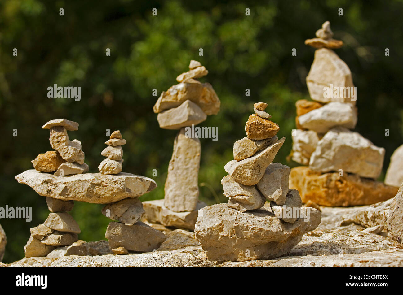 wenig Steintürme als Land Noten, Frankreich, Provence, Verdonschlucht Stockfoto