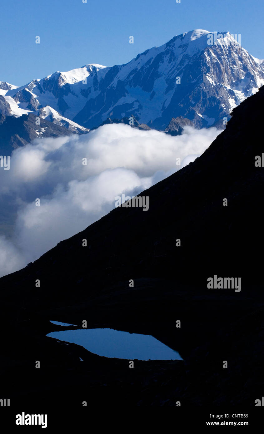 Bergsee in den Alpen, der Mont Blanc, Frankreich Stockfoto