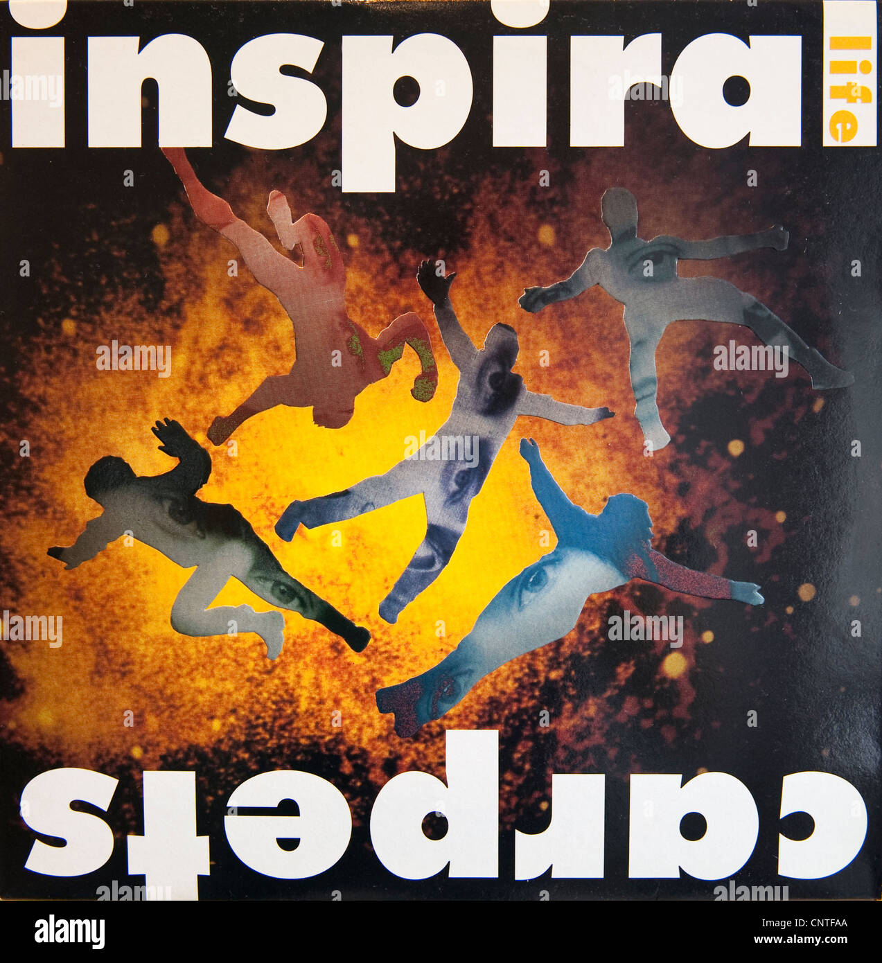 Das Inspiral Teppiche 1990-Album-Cover für das Leben. Clint Boon Tom Hingley, Graham Lambert, Martyn Walsh, Craig Gill. Stockfoto