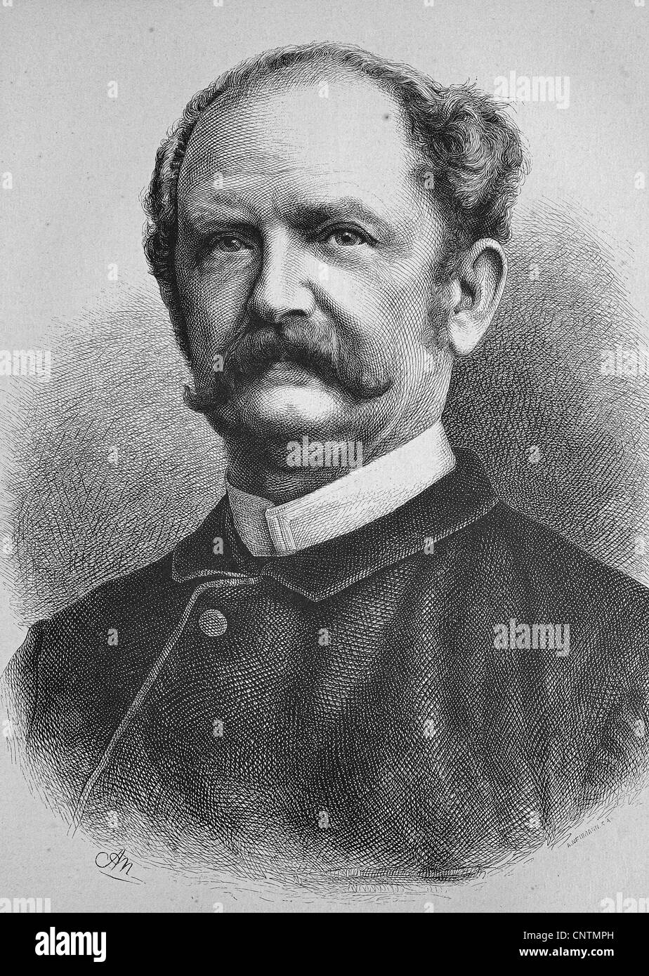 Ernst Keil, 1816-1878, deutscher Buchhändler und Begründer der Familie Zeitschrift "Die Gartenlaube", historische Holzstich, ca. 18 Stockfoto