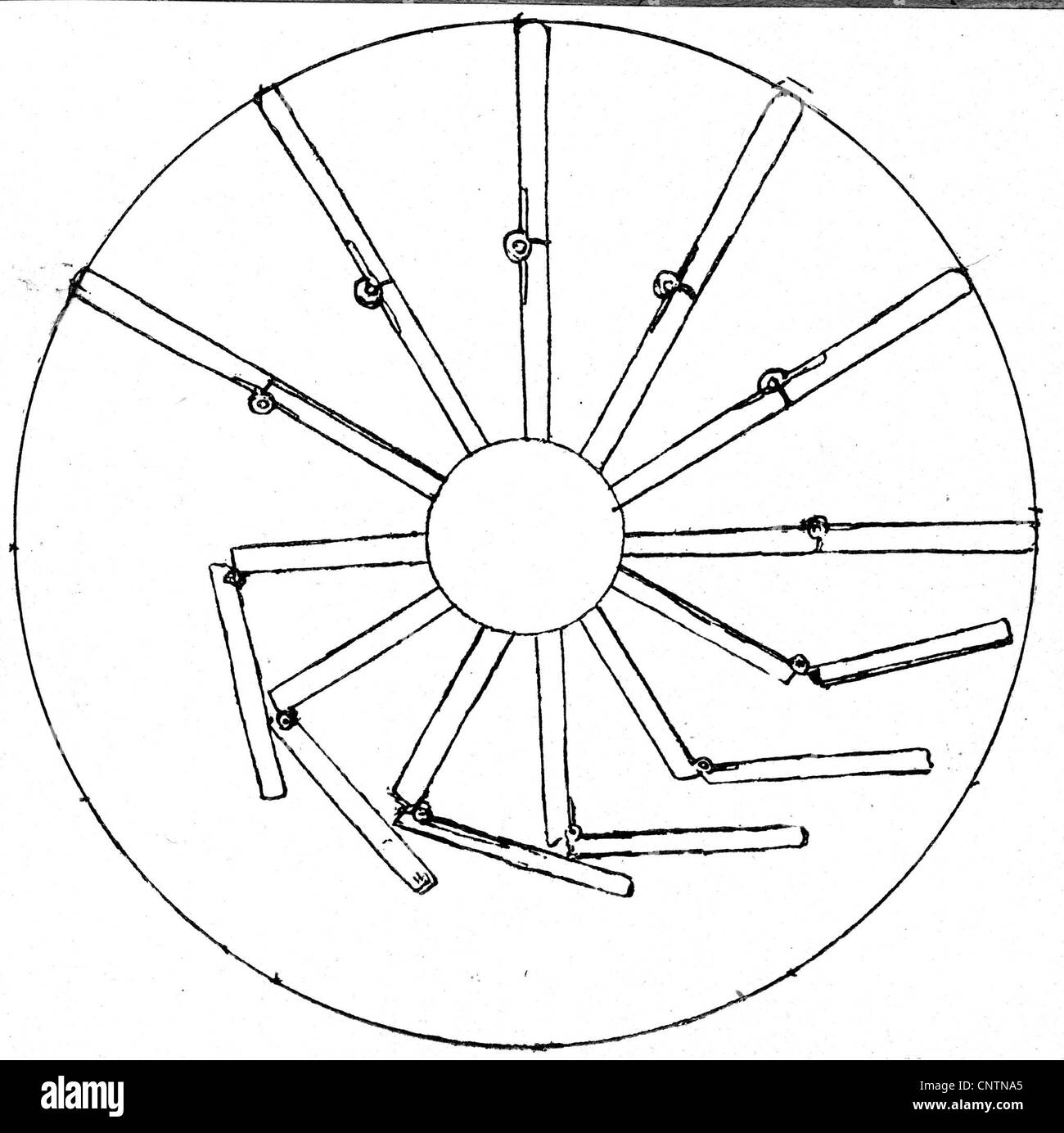 Technologie, Perpetuum Mobile, Perpetuum Motion Machine, Design by Jacopo Maioano, Siena, 1438, Additional-Rights-Clearences-not available Stockfoto