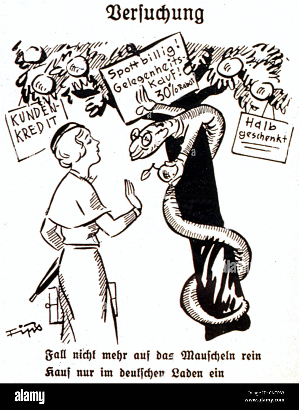 Nationalsozialismus / Nationalsozialismus, Propaganda, Karikatur
