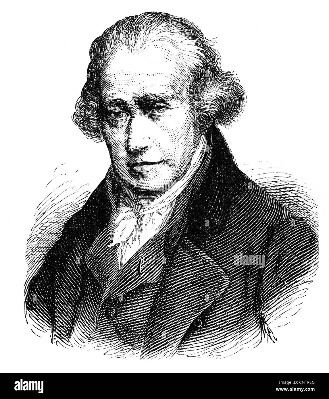 Watt, James, 19.1.1736 - 25.8.1819, schottischer Ingenieur und Erfinder, Porträt, Holzgravur, 19. Jahrhundert, Stockfoto