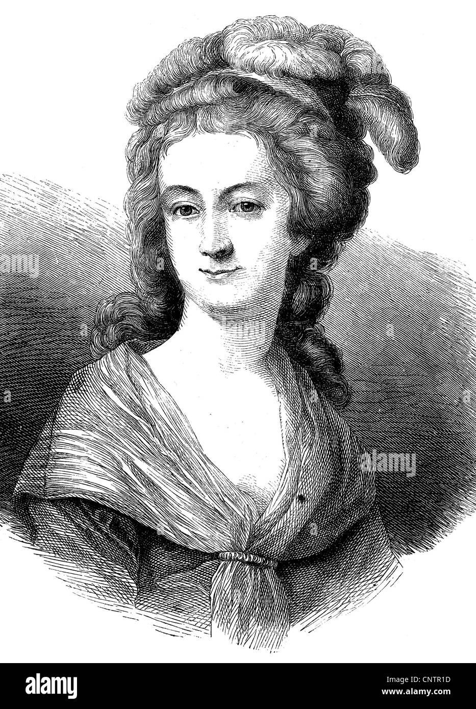 Margaret Swan, angebliche 1767-1796, Geliebte von Friedrich Schiller, historischen Holzschnitt, um 1870 Stockfoto