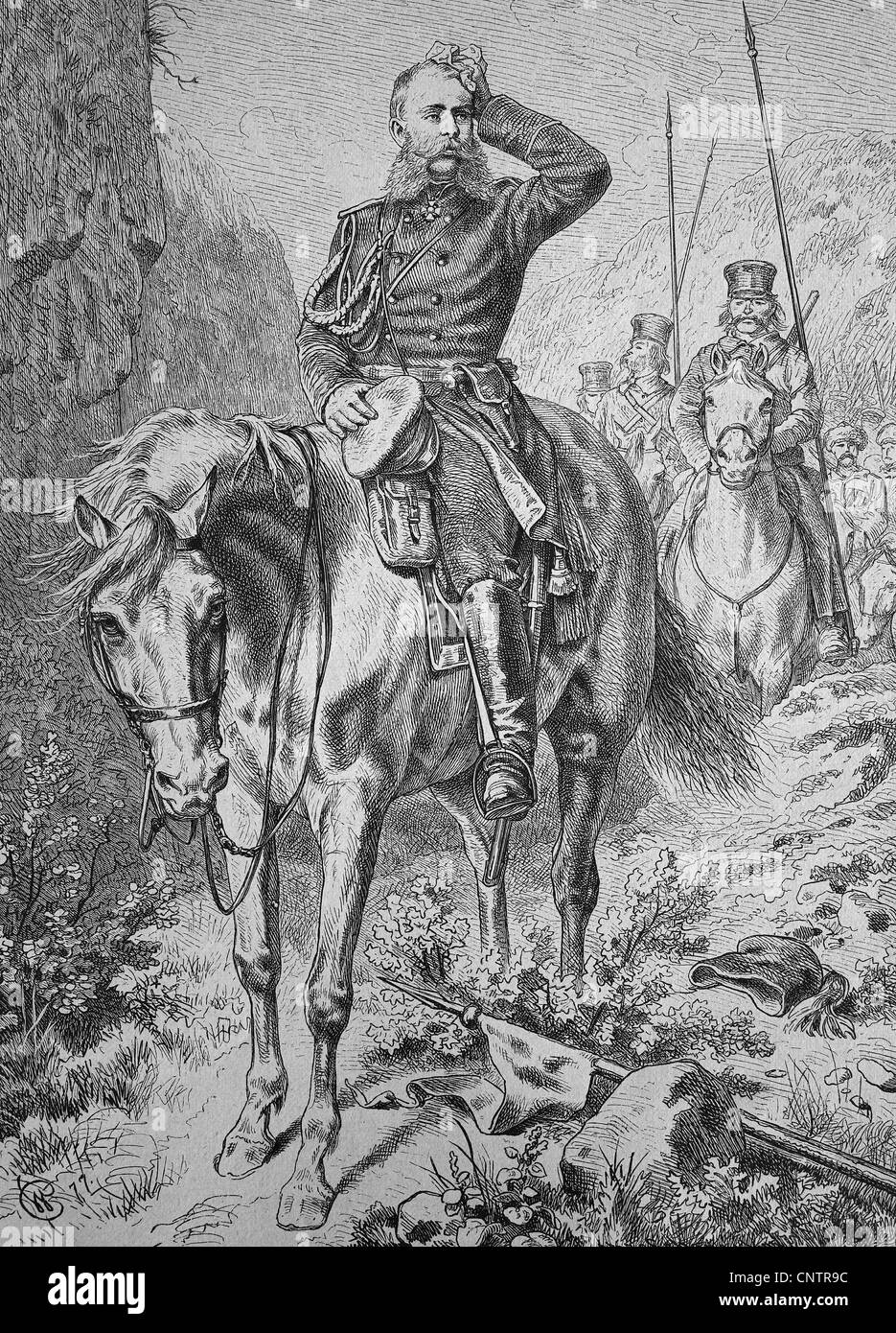 Michael Dmitrijewitsch Skobelew oder Michail Dmitrievic Skobelev, 1843-1882, ein russischer General in der zaristischen Armee, historische w Stockfoto