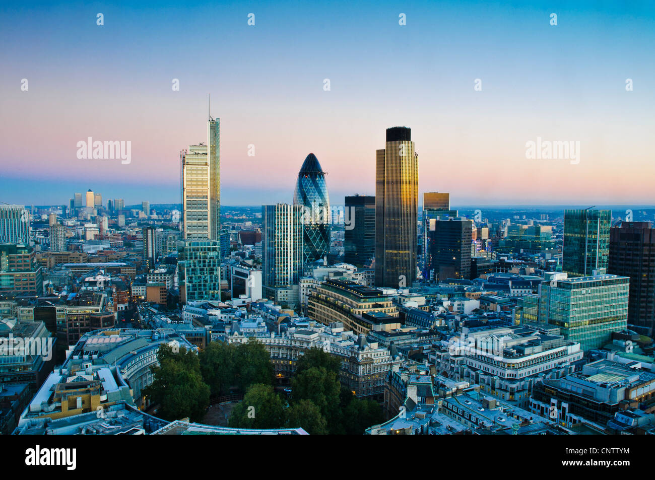 Londons Bankenviertel, "The City of London". Stockfoto