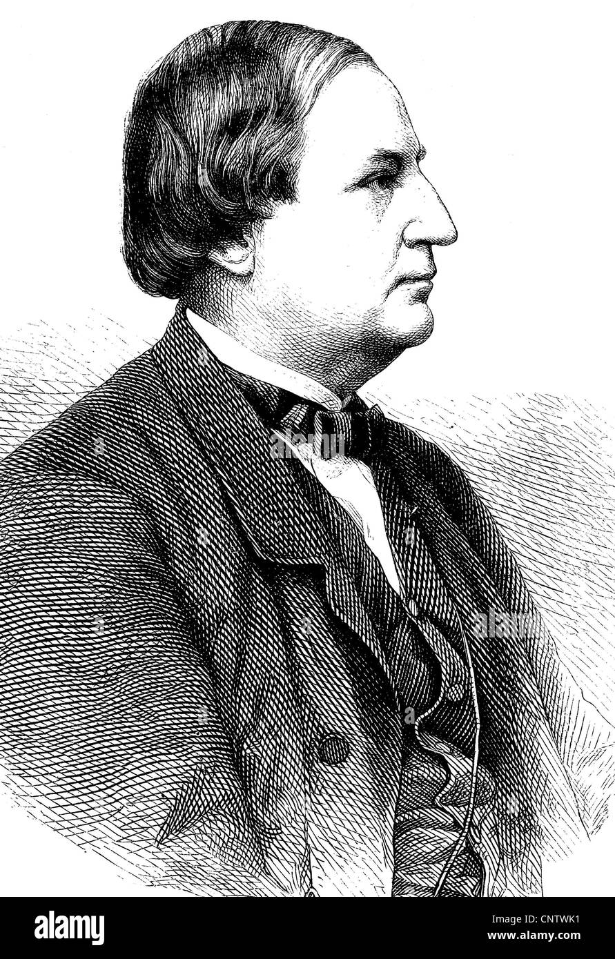 Franz Wilhelm Abt, 1819-1885, deutscher Komponist und Dirigent, historische Gravuren, ca. 1869 Stockfoto