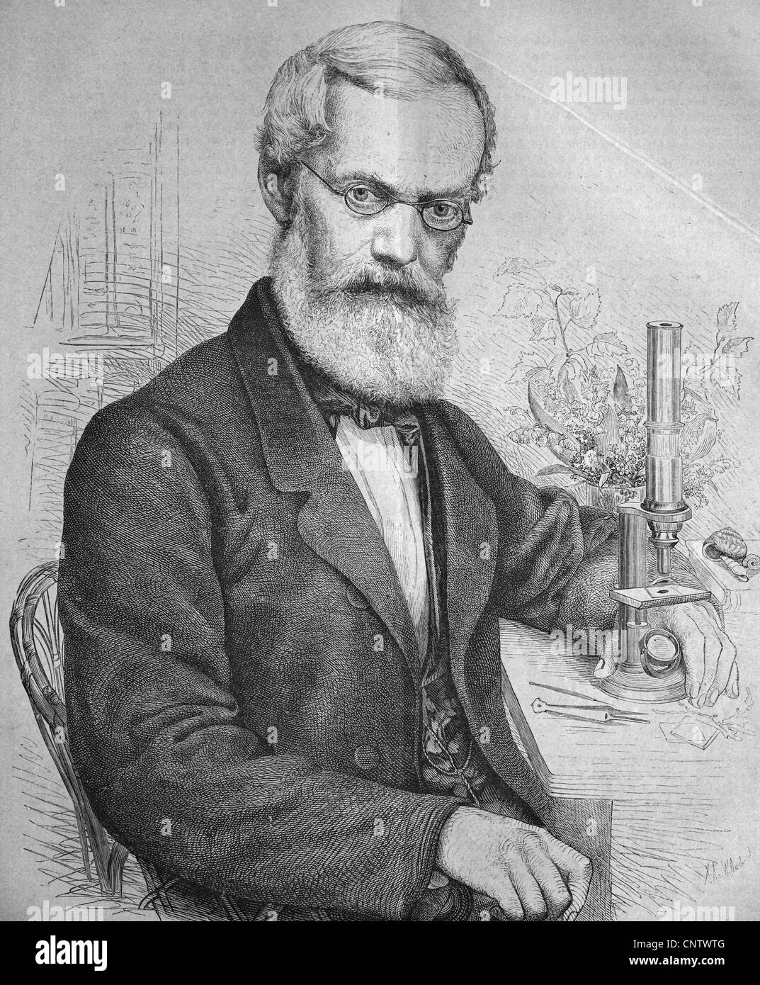 Emil Adolf Rossmaessler oder Emil Adolph Rossmaessler, 1806-1867, ein deutscher Wissenschaftler, Politiker und populärer Schriftsteller, gilt als Stockfoto