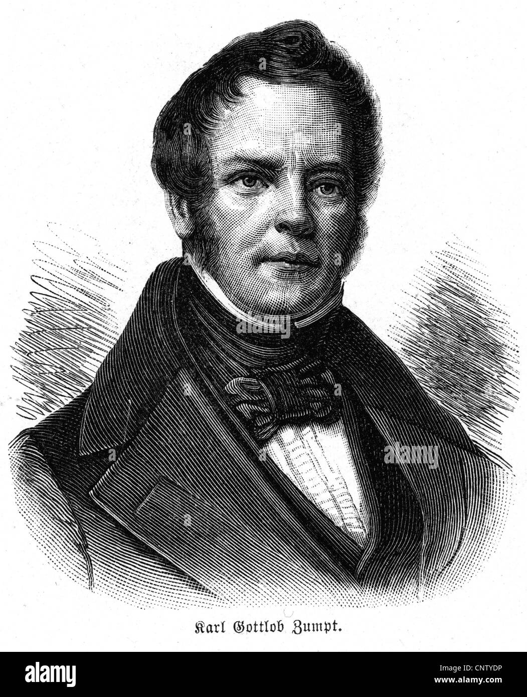 Zumpf, Karl gottlob, 20.3.173 - 25.6.1849, deutscher klassischer Philologe, Porträt, Holzgravur, 19. Jahrhundert, Stockfoto