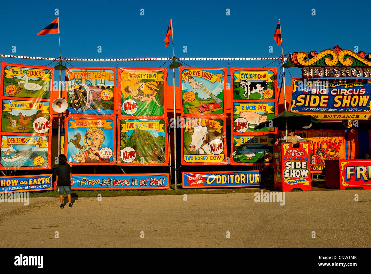 Seite zeigen auf dem Rodeo Austin 2009 Messe. Stockfoto