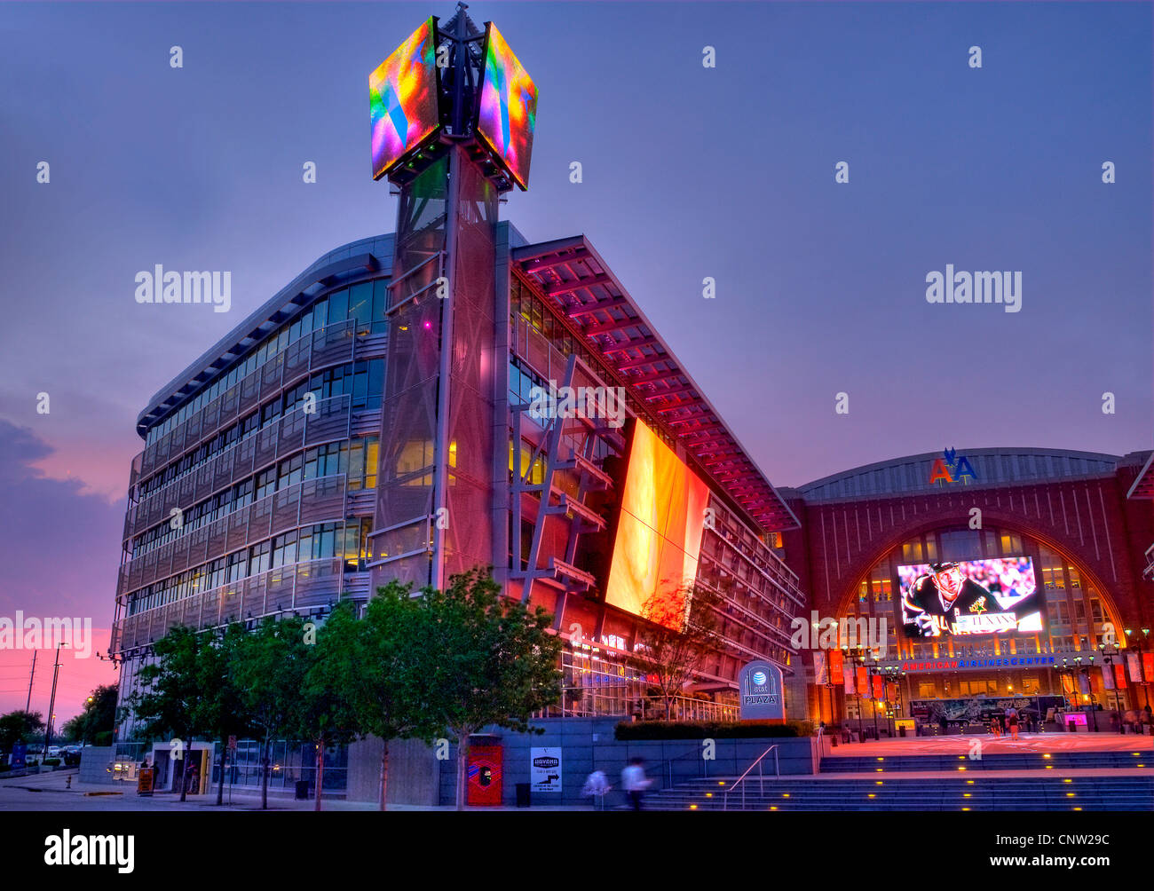 American AIrlines Center am Park des Sieges bei einem Eishockey-Spiel der Dallas Stars. Stockfoto