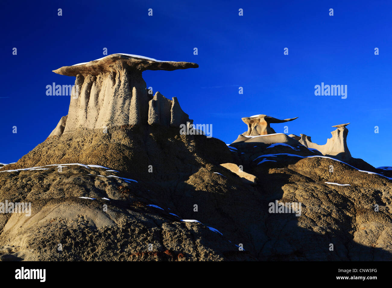 Bisti Badlands, Monolith von Sandstein, USA, New Mexico, Bisti Wilderness Stockfoto
