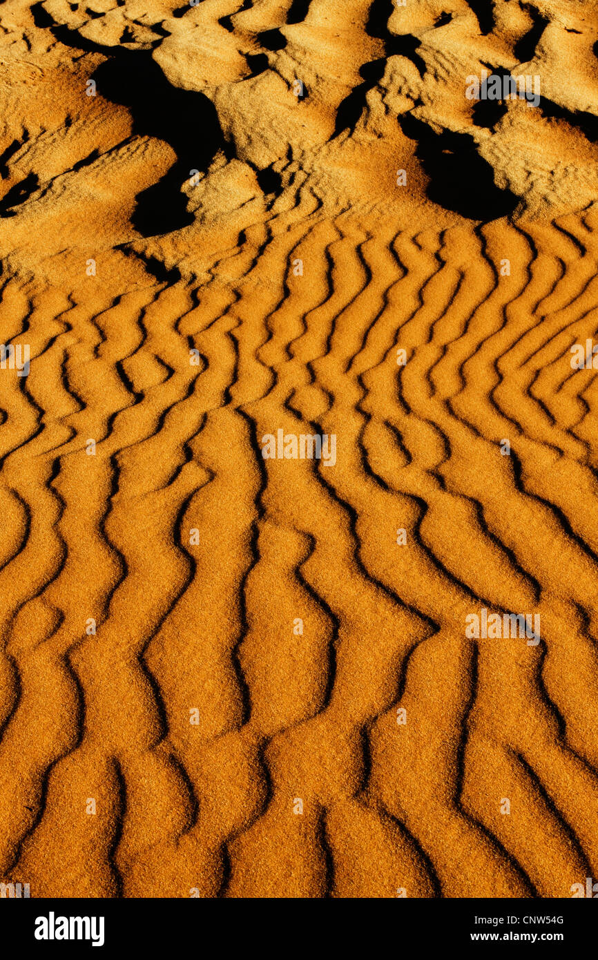 Strukturen im Sand, Namibia, Sossusvlei, Namib Naukluft Nationalpark Stockfoto