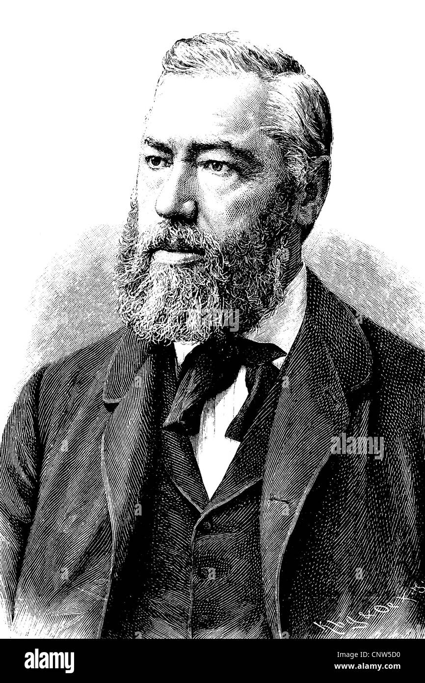 Johannes Scherr, 1817-1886, ein deutscher Kunsthistoriker und Schriftsteller, historische Gravuren, 1880 Stockfoto