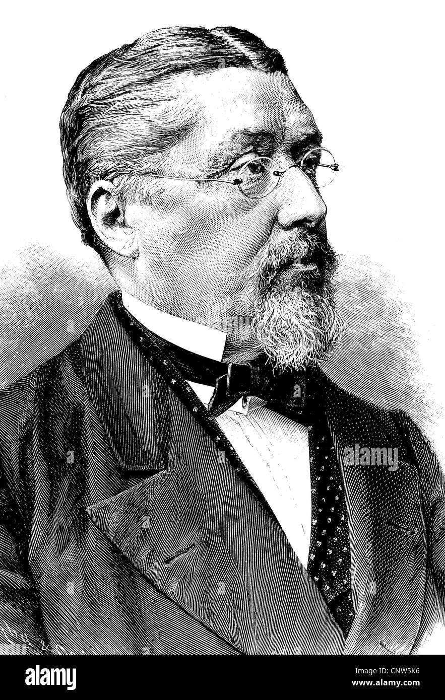 Joseph Victor von Scheffel, 1826-1886, aus dem 19. Jahrhundert weithin lesen deutscher Schriftsteller und Dichter, Autor von Kurzgeschichten und epische po Stockfoto
