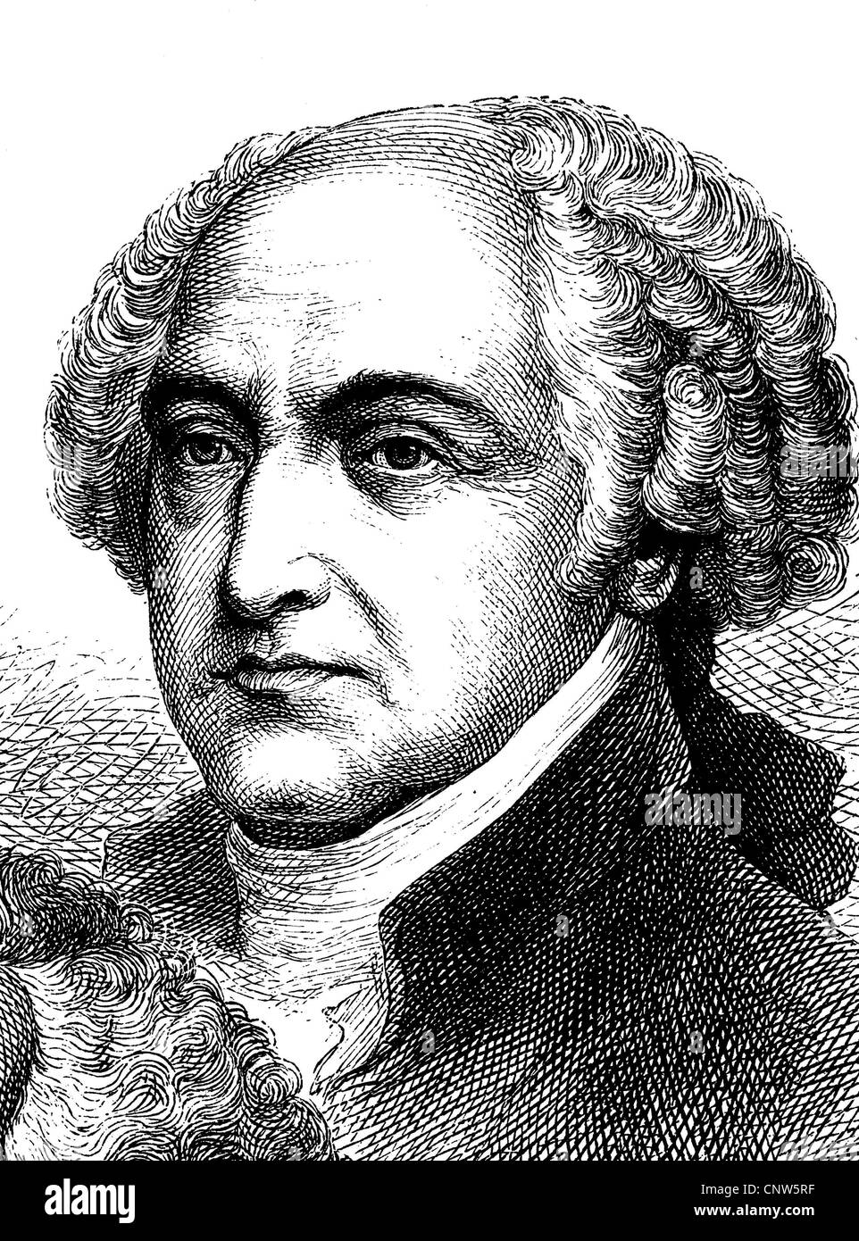 John Adams, 1735-1826, der zweite Präsident der Vereinigten Staaten, historische Gravuren, 1880 Stockfoto