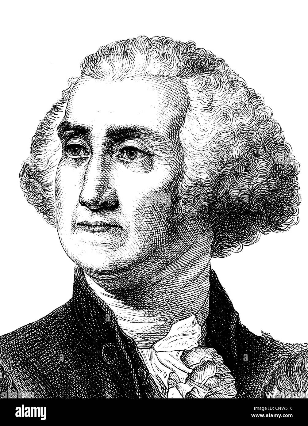 George Washington, 1732-1799, der erste Präsident der Vereinigten Staaten von 1789-1797, historische Gravuren, 1880 Stockfoto