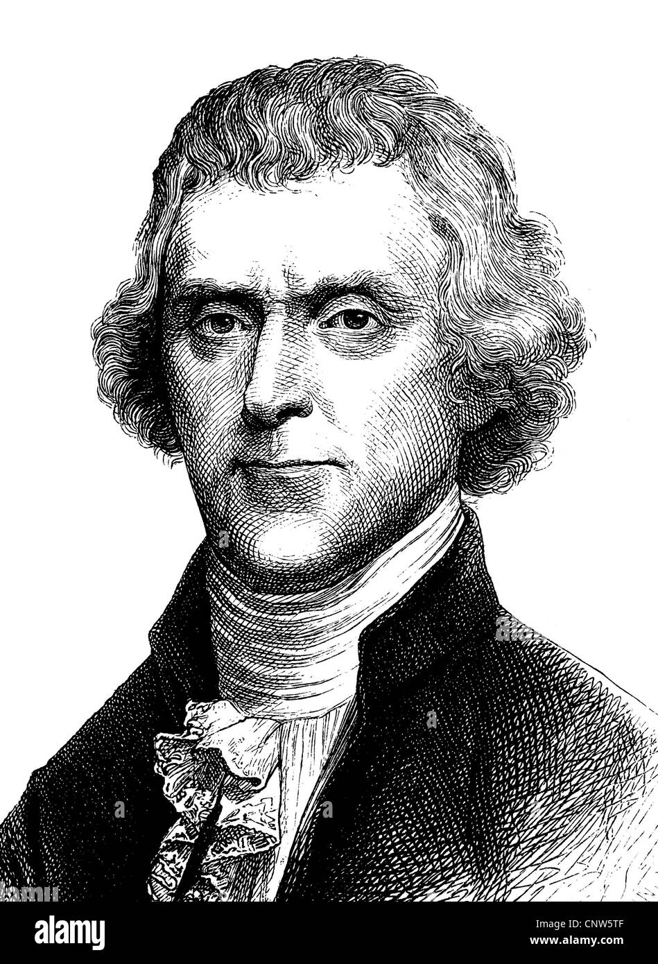 Thomas Jefferson, 1743-1826, der dritte Präsident der Vereinigten Staaten, der Hauptautor der Declaration of Independence Stockfoto