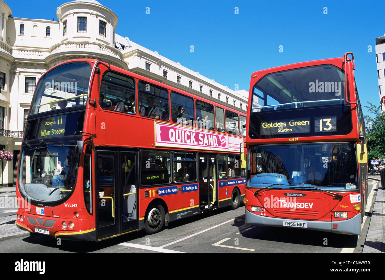 England, London, Doppeldecker-Bus Stockfoto