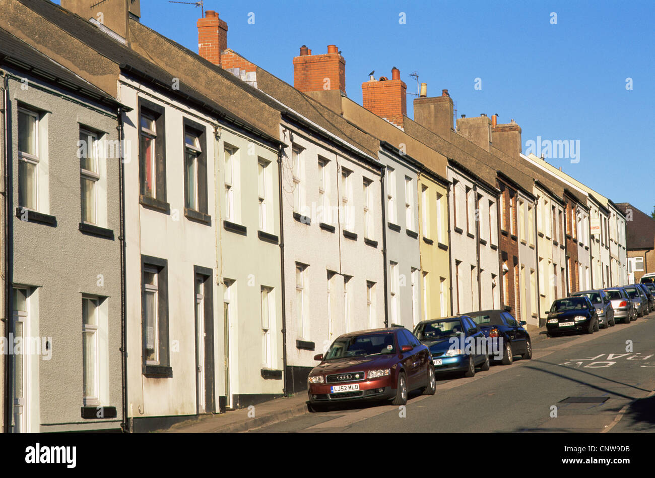 Großbritannien, Wales, Monmouthshire, Blaenavon, Bergleute Cottages Stockfoto