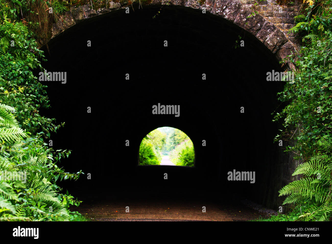 Licht am Ende eines Tunnels Stockfoto