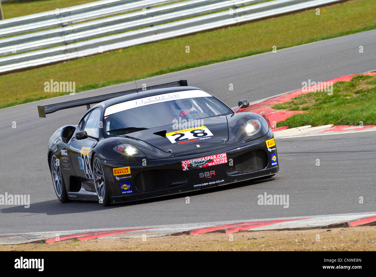 Ferrari 430 GT2 2006 mit Fahrer Paul Bailey während der Pirelli Open Rennen in Snetterton, Norfolk, Großbritannien. Stockfoto