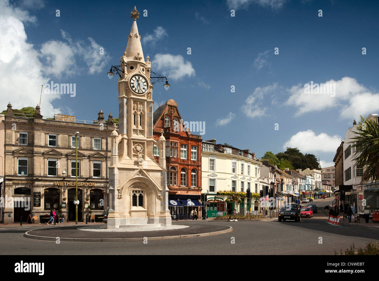 Großbritannien, England, Devon, Torquay, Strang, Richard Mallock Memorial Clock Tower Stockfoto