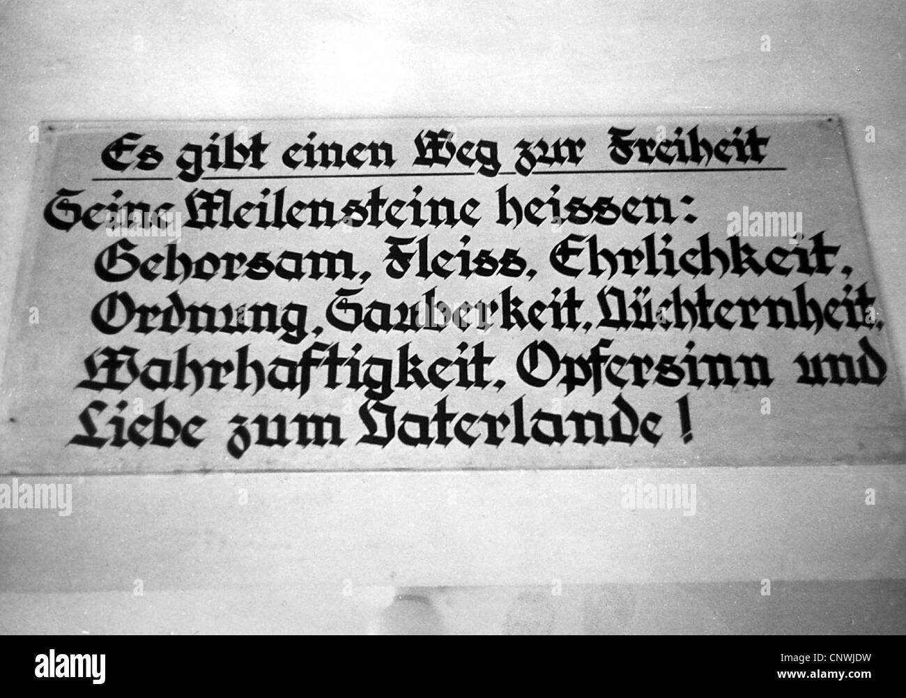 Nazism national socialism propaganda slogan Fotos und Bildmaterial in