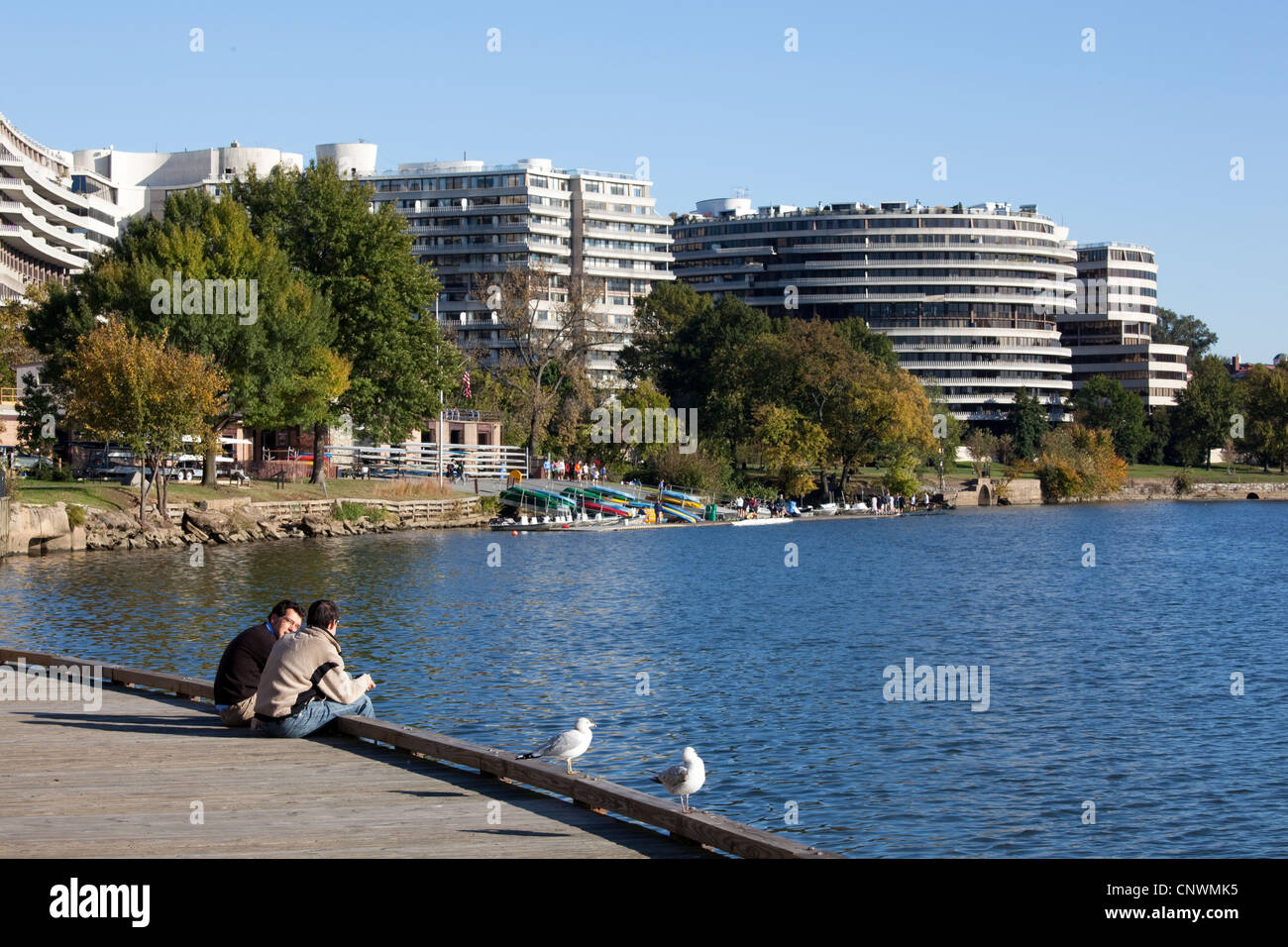 Die Watergate-Komplex von Washington Harbour gesehen Stockfoto