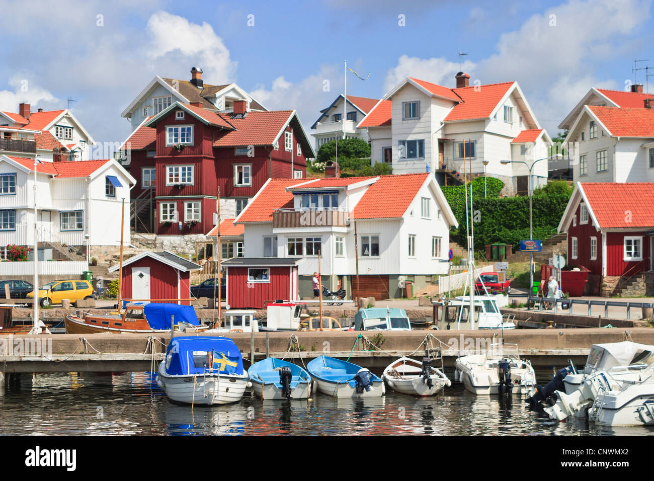 Altes Fischerdorf Mollosund auf der West-Küste von Schweden Stockfoto