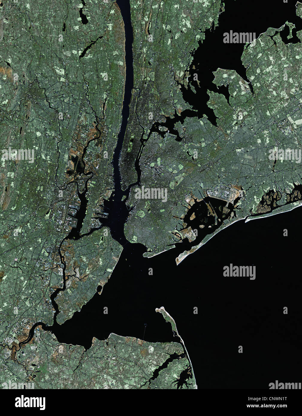 Satelliten-Ansicht der New York metropolitan area Stockfoto