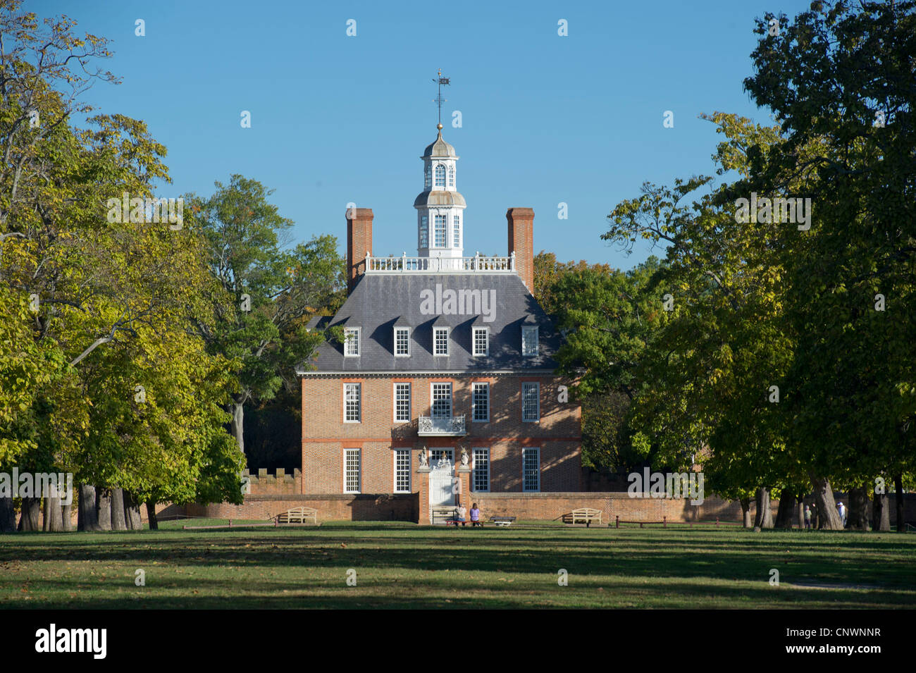Des Gouverneurs in Colonial Williamsburg, VA Stockfoto