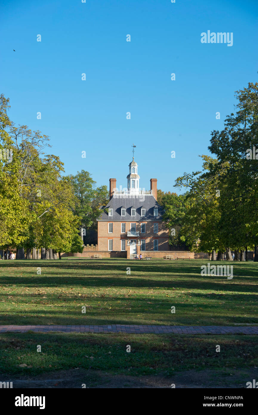 Des Gouverneurs in Colonial Williamsburg, VA Stockfoto