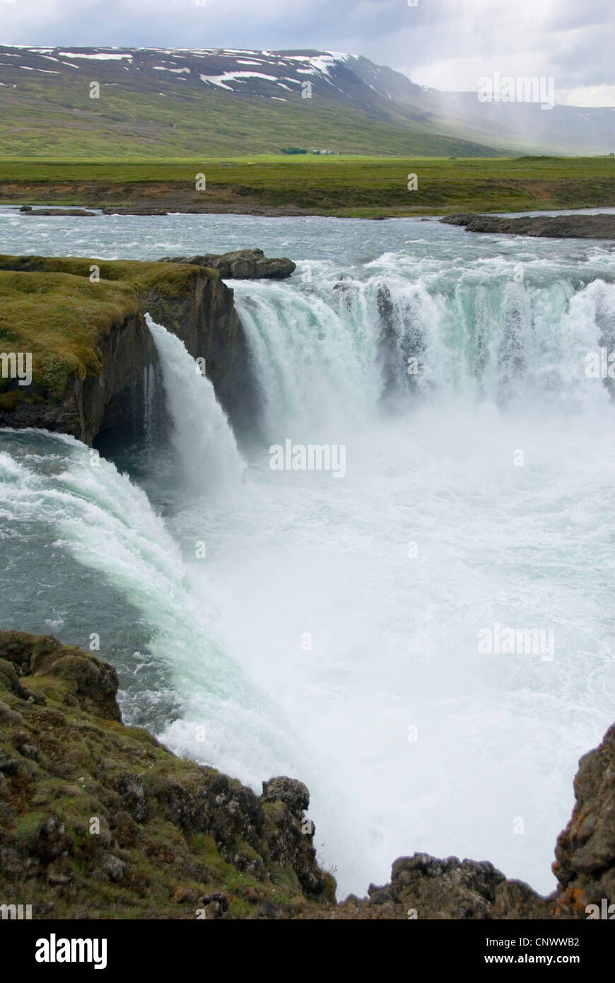 Wasserfall "Afoss (Wasserfall der Götter) des Flusses Skj-Lfandaflj-t, Island zu gehen Stockfoto