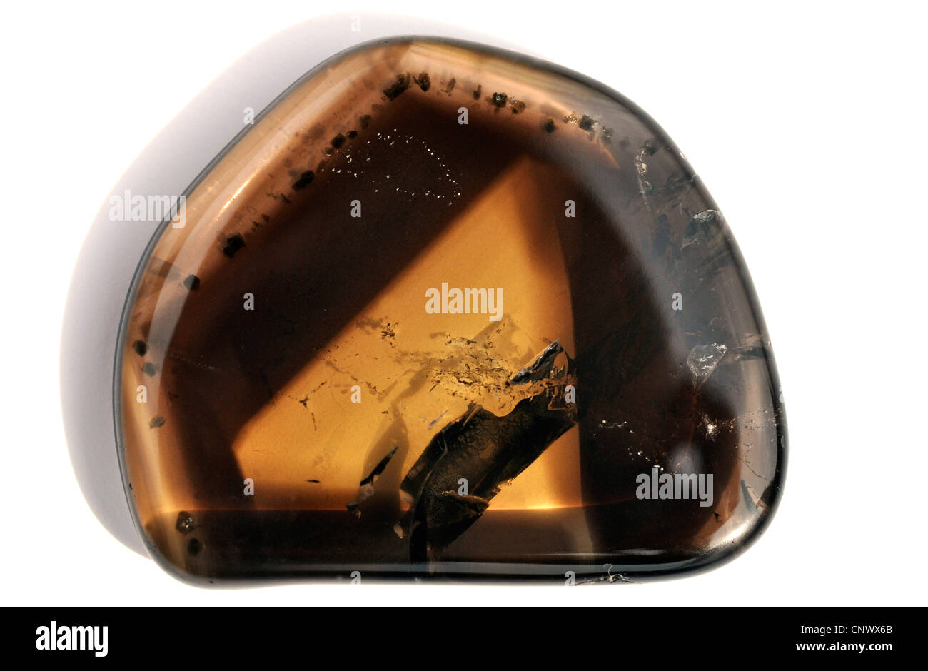 Rauchquarz Citrin phantom Stockfoto