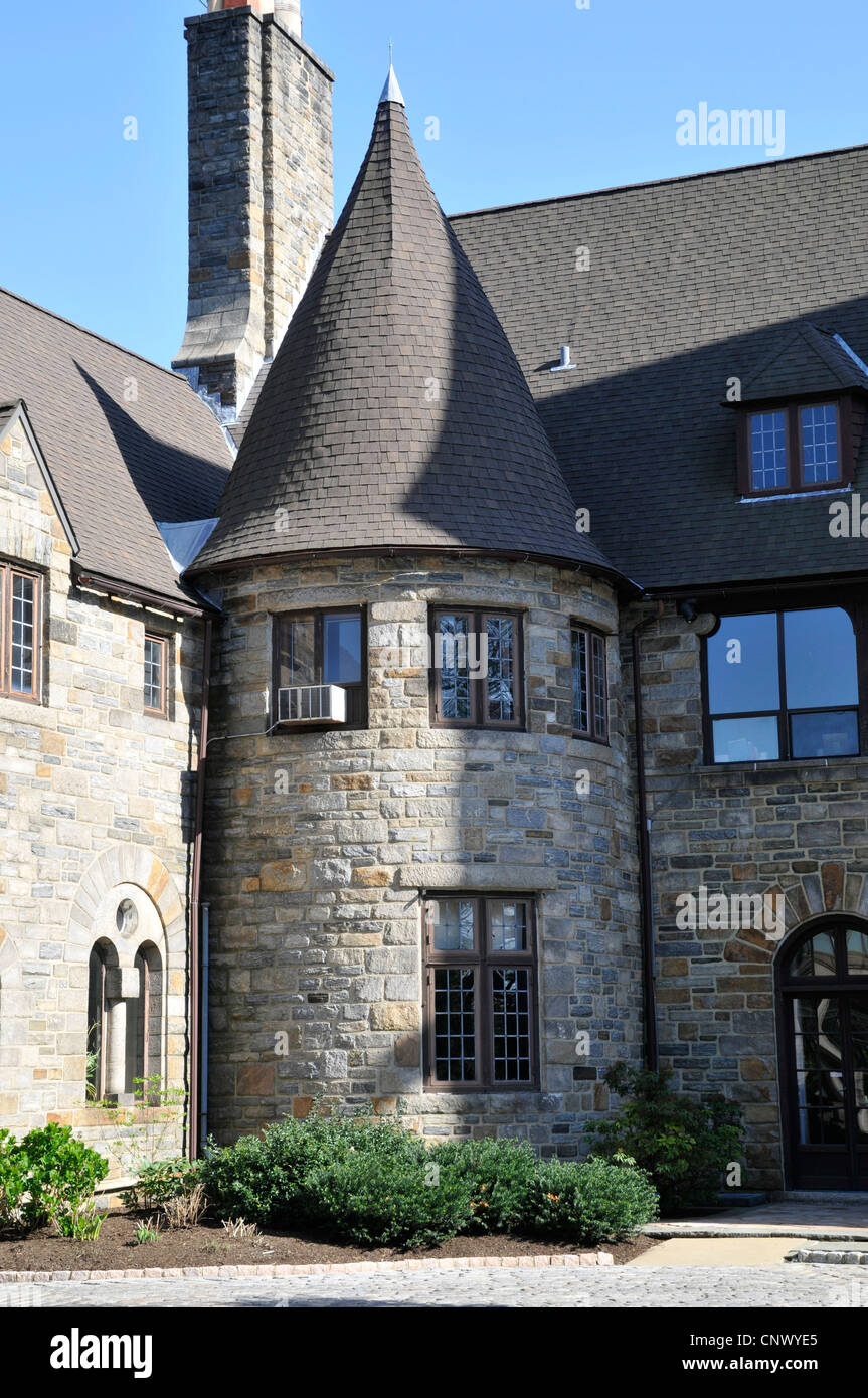 Mittelalter Architektur des Gebäudes, Bryn Athyn Historic District, PA, Pennsylvania, USA Stockfoto
